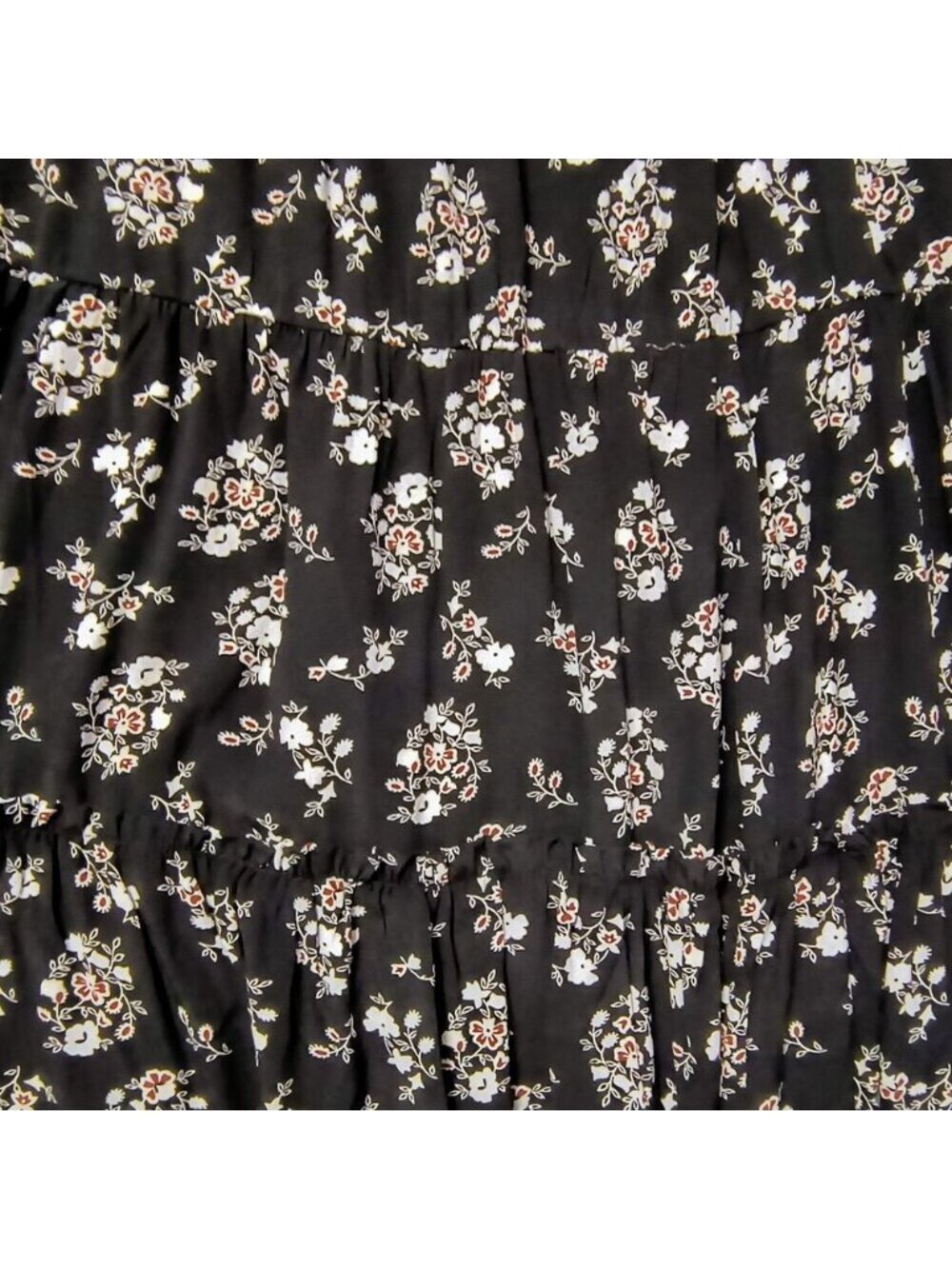 Black White Floral Skirt - Picture 2 of 2
